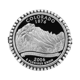 US 2006 Colorado State Quarter BU Uncirculated 90% Silver Proof Coin 925 Sterling Silver Signet Ring NEW - American Eagle Design (10)