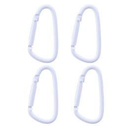 Vagocom 4Pcs 1.8Inch/4.5cm D Spring Keychain Clip,Small Aluminum Alloy Key Chain Ring Hook(White)