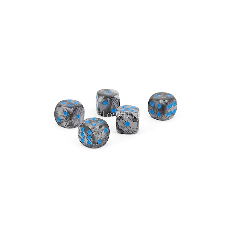 WeLoveBeads W6 Cube (16 mm) in Grey/Blue Dots - Made
