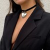 YURAOER Chunky Puffy Heart Choker Necklace - Big Heart Pendant
