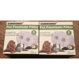 Segminismart 2 Boxes Segminismart Pet Fountain 8 Filters Each 125mm Diameter 10mm Thick