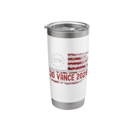 Vance 2028 JD Vance 2028 President Election Retro USA Flag Stainless Steel Insulated Tumbler