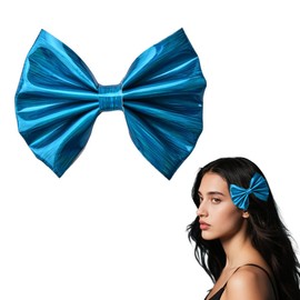 Sparkly Cheer Bows for Cheerleaders Leather Bow Hair Clip for Women Girls Glitter Hair Bow Clips for Birthday Party Hair Accessories for Girls Concert Performance Tea Party Bow Hair Barrette