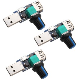 RUNCCI-YUN 3Pcs USB Fan Speed Controller, DC 5V Stepless Mini USB Fan Governor DC 4-12V to 2.5-8V 5W Regulator Speed Control Knob with Switch