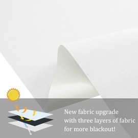 NUTRO CHILL Blackout Window Blinds Cordless, Spring System Window Shades with UV Protection Thermal Insulated Linen Fabric, Roller Blinds for Home Office(23''x72'', White)