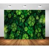 CORFOTO 5x3ft Fabric Green Clover Leaves Backdrop Green Shamrock Background