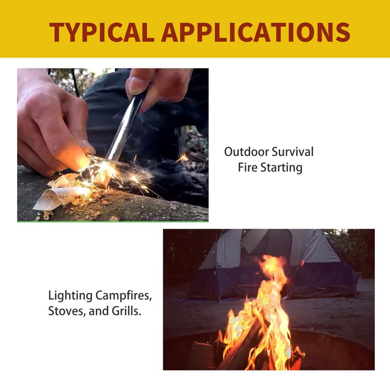 6-Pack Magnesium Fire Starter Rods, 99.99% Pure Magnesium Metal Rod,