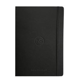 A6 Index Notebook Hardback Leatherette Cover 8mm Ruled Margin A-Z Tabs 264 Pages 100 GSM White Paper – 11 X 16 CM Index Notebook (Black)