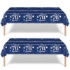 2Pcs Navy Blue Happy 70th Birthday Party Table Cloth,137*274cm Plastic