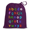 Busy Hands & Feet Alphabet Letters Drawstring Bag (Purple)