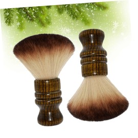FOMIYES 2pcs Hair Salon Cleaning Brushes Wooden Handle Soft Fiber Hair Cutting Brush for Quick Removal Home and Salon Practical Barber Duster Tool