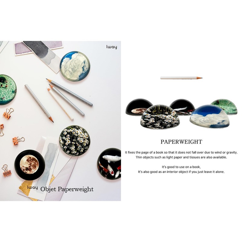 Lway Crystal Dome Glass Paperweight 80 mm (Moon)