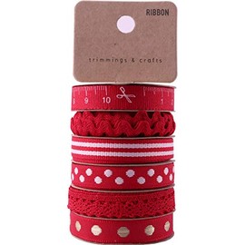 Assorted Ribbon for Crafts Hair Ribbons for Girls Fabric Ribbon Thin Ribbon Grosgrain Ribbon Craft Ribbon Ribbon for Bows Ribbon for Hair Ribbon for Hair Bows Cloth Ribbon Decorative Trim - Red Ribbon