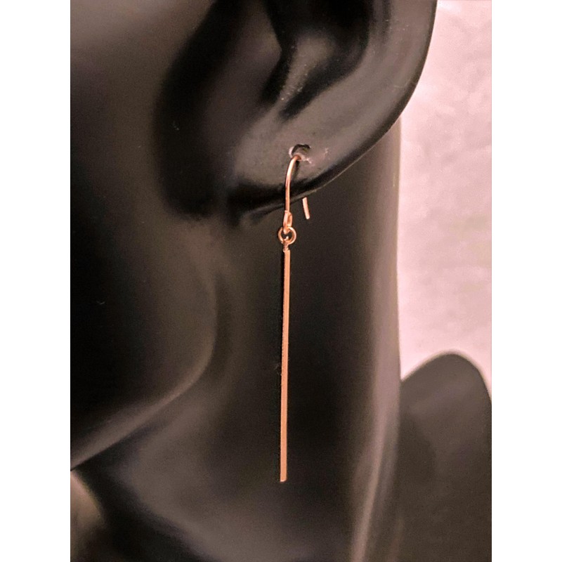 Akusetia Simple Surgical Stainless Steel, Pink Gold, Pink, Long Bar,