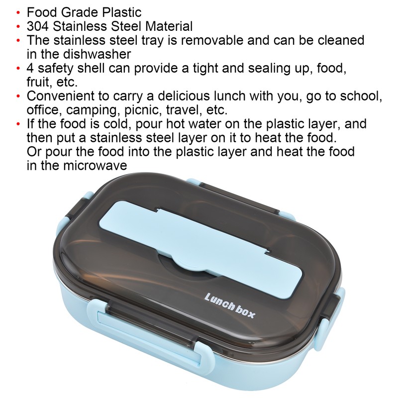 Lunch Box Removable Tray Keep Warm Function Food Grade Plastic