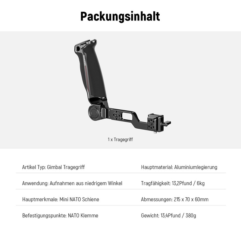 NEEWER RS4 RS3 RS2 Gimbal Sling Handle, Handle with NATO
