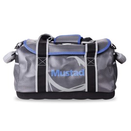 Mustad Dry Bag, Water-resistant 500-Denier Tarpaulin, with Padded Shoulder Straps, 24 inches, Grey/Blue
