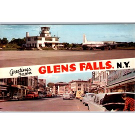 9"x5.5" Large Greetings Glens Falls New York Airport StreetPostcard Lot of 100