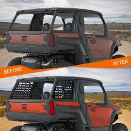 CUSAUTV Rear Window Molle Panels for XPEDITION ADV/ ADV5 2024+, Aluminum Rear Side Windows Protective Decoration Compatible with Polaris XPEDITION ADV/ ADV5 2024+ Accessories