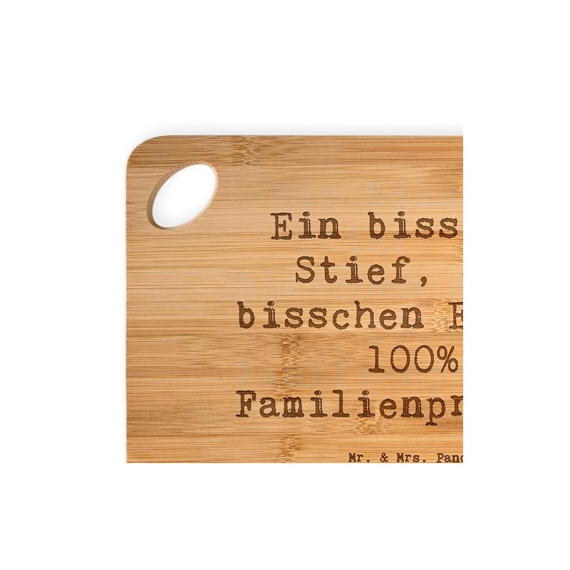 Mr. & Mrs. Panda Bambus - Schneidebrett Spruch Liebe Stiefenkel