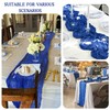 2 Pack 120 Inch Royal Blue Cheesecloth Table Runner Boho