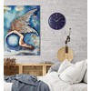 Seiko QXA828ALH Modern Faux Granite Non Ticking Wall Clock, Blue,