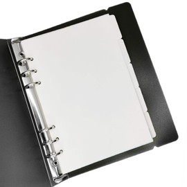 8.5 inch/6 inch Plastic A5/A6 6-Holes Cover Round Ring View Binder File Folder for Loose Leaf Sheet Protectors Binder Cover Protector (Horizontal White Paper, A5/21cm*15cm/8.5 Inch)