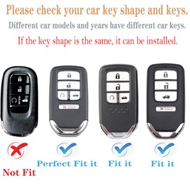 Kirsnda for Honda key fob cover case,with keychain,Soft TPU protect car Key Shell,fit Civic Accord Pilot CR-V Insight,ect remote smart key(Silver)