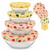 4-Size Beeswax Bowl Covers Reusable for Bread Proofing, 8"/10"/12"/14"