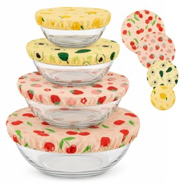 4-Size Beeswax Bowl Covers Reusable for Bread Proofing, 8"/10"/12"/14"