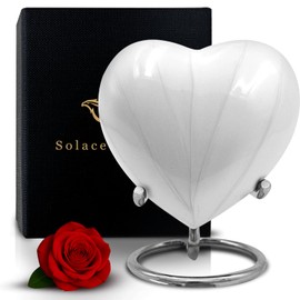 Small Urns for Human Ashes Keepsake – Mini Urn for Women & Men – Heart Shaped Keepsake Urn – A Loving Tribute to Cherish Eternal Bonds – Memorial Heart Urn for Human Ashes Adult (White)