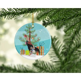Caroline's Treasures Kulang Chicken Christmas Ceramic Ornament, Teal Christmas Tree Hanging Decorations for Home Christmas Holiday, Party, Gift, 3 in, Multicolor