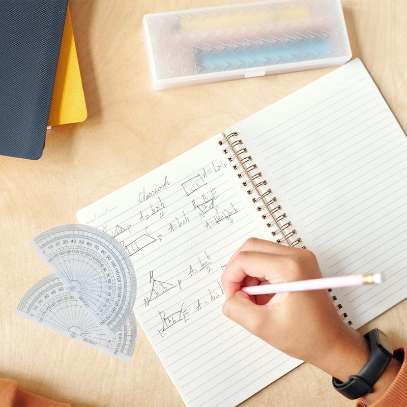 Saiyqsff20 Pcs Plastic Protractor Thickened Degrees Clear Protractor 180 Degrees