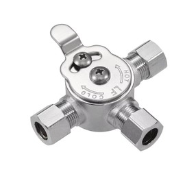 Pronese 1 PCS Below Deck Mixing Valve,3/8" Compression LF Brass Body,Thermostatic mixing valve for hot and cold water,Compression Sleeve and Nuts Included.