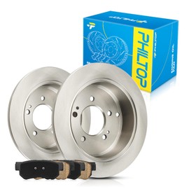 PHILTOP Rear Brake Pads and Rotors kit Fit for Kia 2005-2010 Sportage, 11” Brake kit Rear Brakes Rotors Automotive Replacement Brake kits