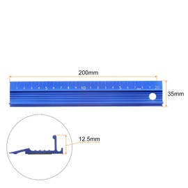 sourcing map Metal Ruler 20 cm Metric Ruler Measuring Aluminium Alloy Non-Slip Protective Ruler Straight Cutting Ruler Measuring Tool with Hanging Hole for Cutting Measuring Blue