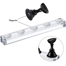 Blulu Juego de 2 soportes de práctica de diseño de uñas acrílicas, soportes magnéticos para uñas de entrenamiento, soportes de cristal de uñas de bricolaje y 96 piezas de masilla adhesiva reutilizable blanca (negro)