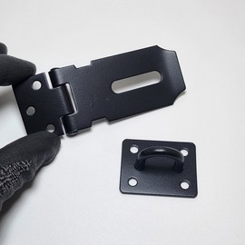 Black 3-inch Stainless Steel Padlock Hasp Latch Door Catch 3ea