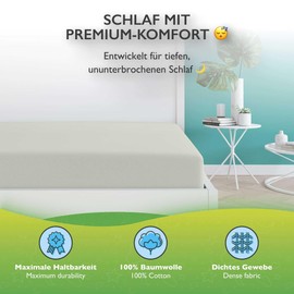 etérea Jersey Topper, Divan Bed Fitted Sheet - 100% Cotton - for a Topper Height of 5 - 10 cm