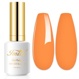 Imtiti Gel Nail Polish, 0.5 Fl Oz Creme Orange Gel Polish Soak Off LED UV Nail Gel Polish Autumn Winter Nail Polish DIY Nail Art Manicure Salon Gel Nail Kit for Women Girls