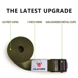 WILDARES Correa de cámara de rastro de 1 pulgada x 6.6 pies, correa de cámara de sendero, 1800 libras, correa de cámara de juego resistente, cinturones de árbol, fibra de nailon duradera, hebilla de