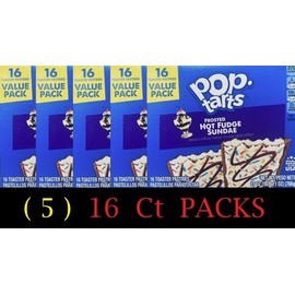 Kellogg's 5x Kellogg's Pop Tarts FROSTED HOT FUDGE SUNDAE Toaster Pastries 27 oz Box 16 CT