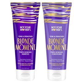 Not Your Mothers Champú y Acondicionador Blonde Moment Morado(Paquete de 2) - 8 FlOz - Ideal para Cabello Rubio, Morenas Destacadas, Plateado - Ayuda