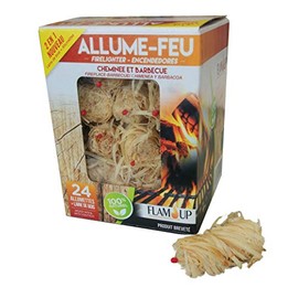 ALLUME-FEU 24 Laine de Bois - Avec Allumettes