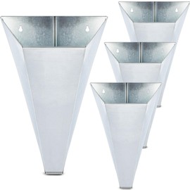 Mumufy 4 Pcs Medium Galvanized Steel Poultry Restraining Cones Flat Back Funnel Cone Chicken Killing Cone Chicken Cone for Butchering Chicken Birds Turkeys, Easy to Clean