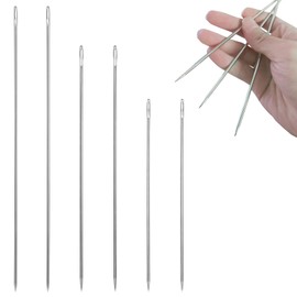 Pack of 6 sewing needles, darning needles, for darning needles with large eye, sewing needles with large eye, long embroidery needle, sewing needles, large eye, hanging upholstery needle, children's