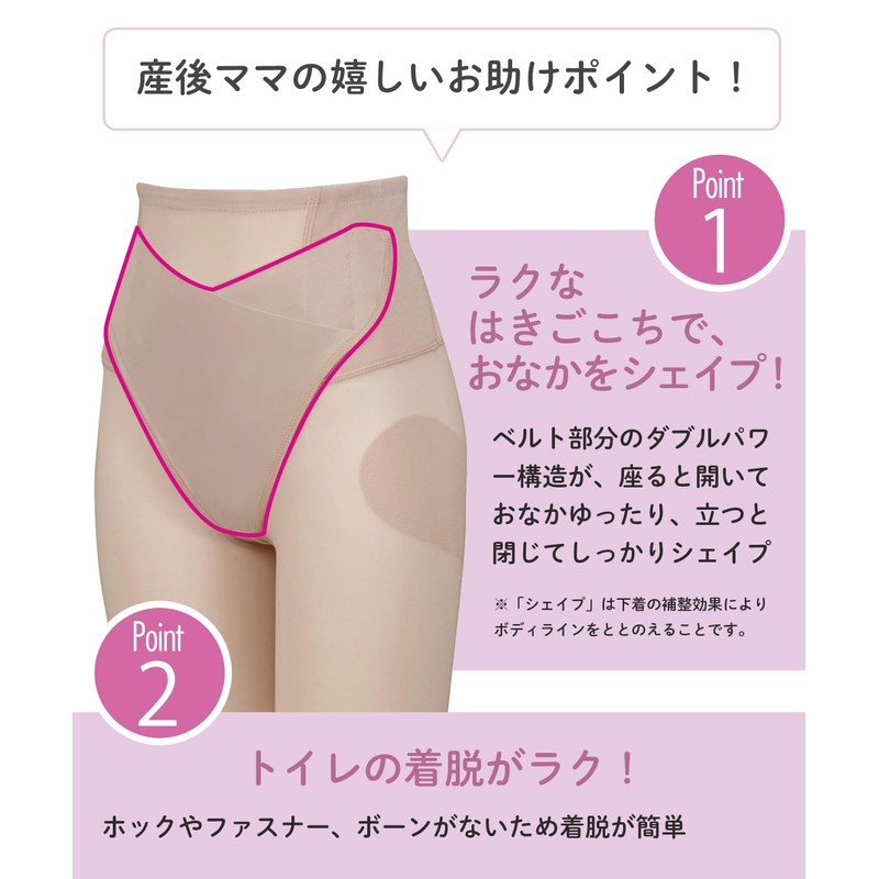 Wacoal MATERNITY(ワコールマタニティ) 産後骨盤サポートパンツ 産後ガードル 着脱がラク 腰をやさしくサポート おなかすっきり ロング丈 パワー調整可能 一枚ばき可能