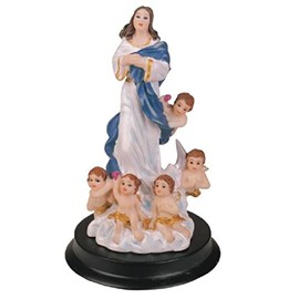ICE ARMOR 5" H Immaculate Conception Virgin Mary with Angels Holy Figurine Religious Decoration Holy Figurine Religious Decoration