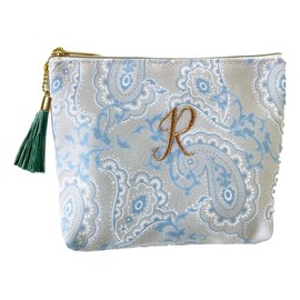 Global Arrow Paisley Initial Paisley Initial Tissue Pouch BE/R Small Box with Tassel, Compact, H 4.3 x W 5.9 x D 1.2 inches (11 x 15 x 3 cm)