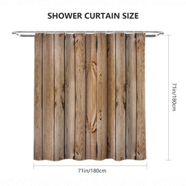 AIBIIN Wooden Shower Curtain Farmhouse Rustic Country Wood Plank Wall Decor Bath Curtains with 12 Hooks Home Decor Waterproof Countryside Bathroom Curtain 180x180cm